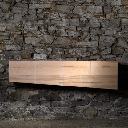 Sideboard supendu frêne de coeur lignes de fuite perspective meuble bois naturel écologique